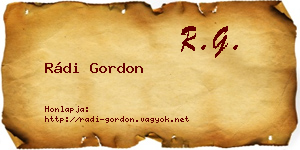 Rádi Gordon névjegykártya
